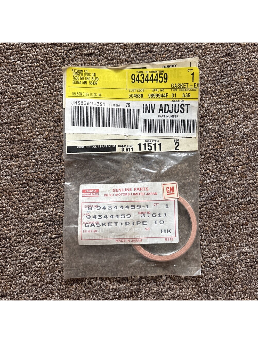 VAUXHALL / ISUZU EXHAUST GASKET 94344459